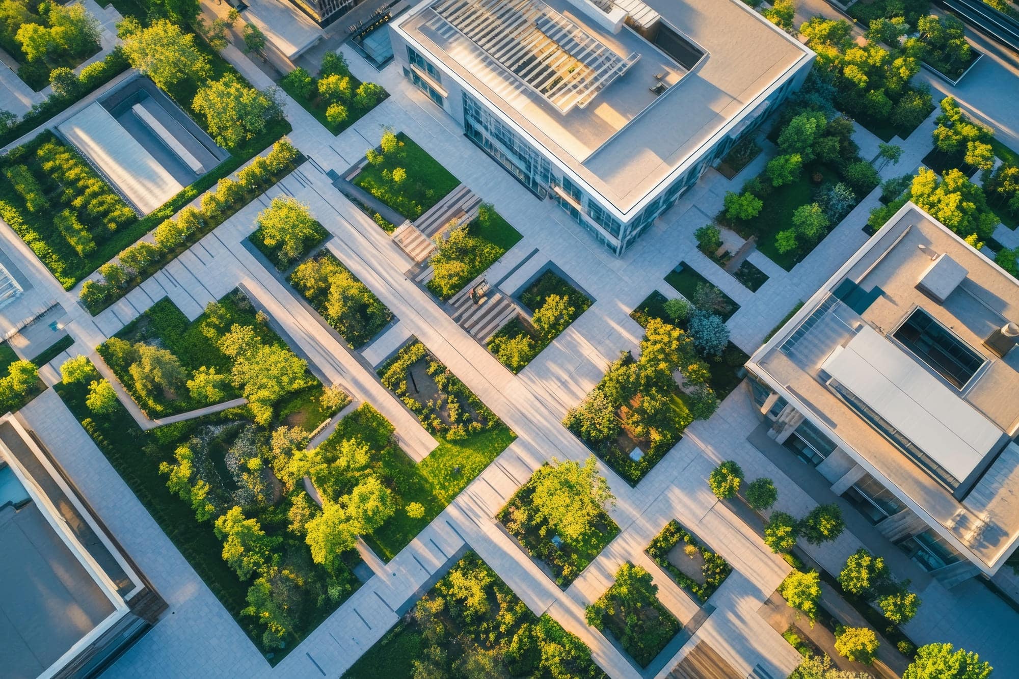 Vue aérienne d'un écoquartier